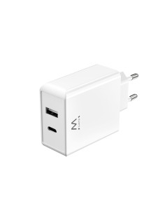 EWENT Carregador USB C e USB A GanFast, 2 portas (45W), branco