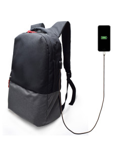 EWENT Mochila para Portátil 17.3" preta, com Porta USB