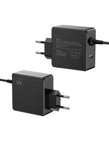 EWENT Carregador USB C 65W e 1 Porta USB-A com PD