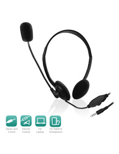 EWENT Headsets com microfone para smartphone e tablet, jack 1x3.5mm, c