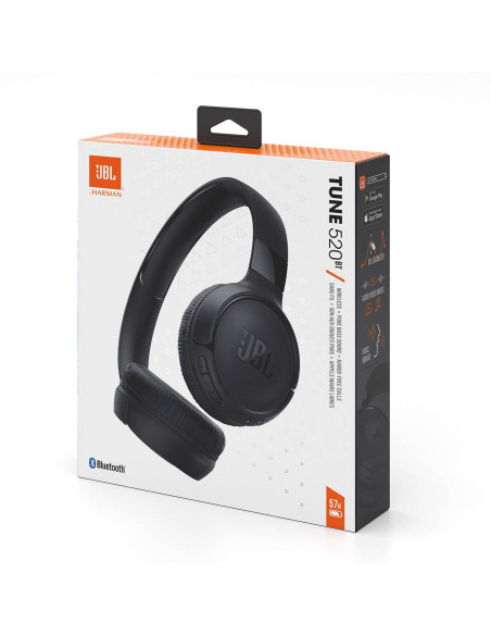 Headphones JBL Tune 520BT Bluetooth Pretos