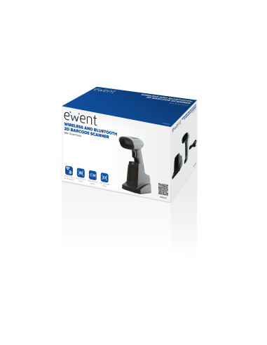EWENT Leitor Códigos de Barra Wireless e Bluetooth, 2D Barcode Scanner