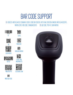 EWENT Leitor Códigos de Barra Wireless e Bluetooth, 2D Barcode Scanner 2
