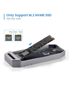 EWENT Caixa Externa USB 4 USB-C M.2 NVMe SSD Screwless, Cabo USB C-C 2