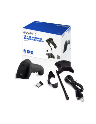 EWENT Leitor Código de Barras Wireless 1D & 2D Laser