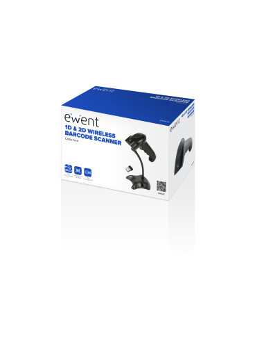 EWENT Leitor Código de Barras Wireless 1D & 2D Laser