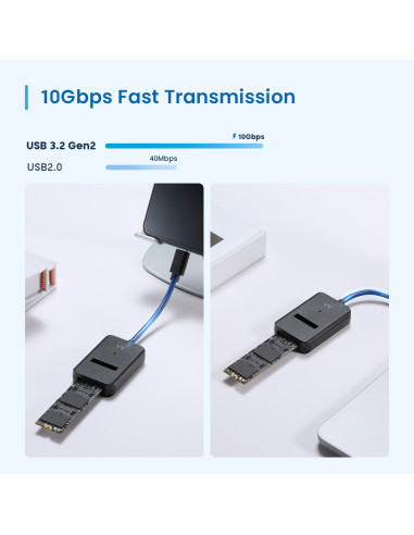 EWENT Docking Station USB 3.2 Gen2 para SSD M.2 NVMe&SATA PCIe M-Key &