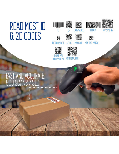 EWENT Leitor Código de Barras Wireless 1D & 2D Laser