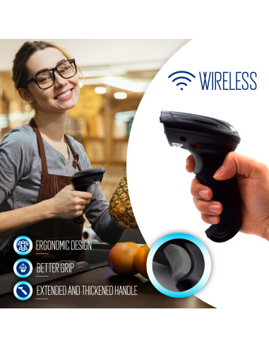EWENT Leitor Código de Barras Wireless 1D & 2D Laser