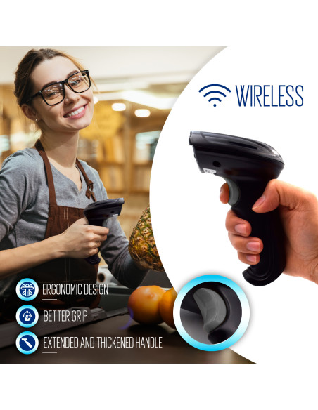 EWENT Leitor Código de Barras Wireless 1D & 2D Laser