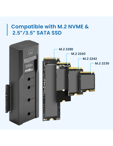 EWENT Dual Bay USB 3.2 Gen 2 HDD/NVMe M2 SSD clone & convesor para 2.5