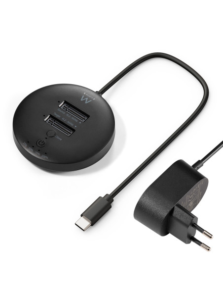 EWENT Docking Station USB 3.2 Gen2 Dual Bay SSD NVMe SSD, função de cl