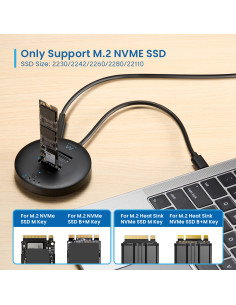 EWENT Docking Station USB 3.2 Gen2 Dual Bay SSD NVMe SSD, função de cl 2