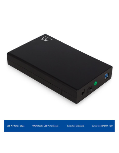 EWENT Caixa Externa para HDD SATA de 3.5" USB 3.2 Gen 1 com montagem s