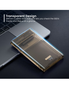 EWENT Caixa Externa USB 3.2 Gen1 USB-A 2.5" SATA Screwless Trasparente 2