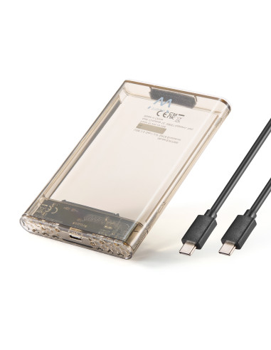 EWENT Caixa Externa USB 3.2 Gen1 USB-C 2.5" SATA Screwless Trasparente