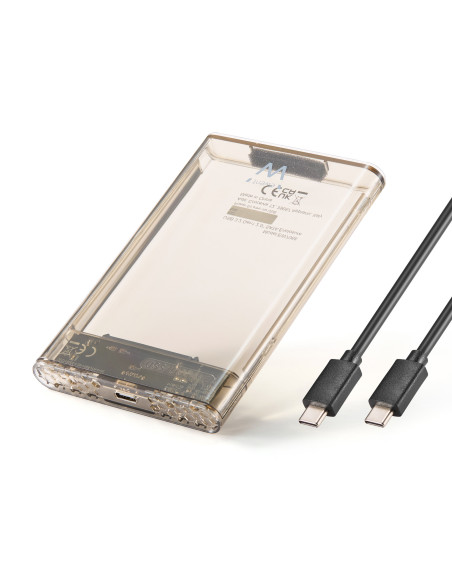 EWENT Caixa Externa USB 3.2 Gen1 USB-C 2.5" SATA Screwless Trasparente