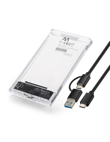 EWENT Caixa Externa USB 3.2 Gen1 USB-C 2.5" SATA Screwless Transparent
