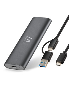 EWENT Caixa Externa USB 3.2 Gen2 USB-C M.2 NVMe&SATA SSD Screwless, Ca