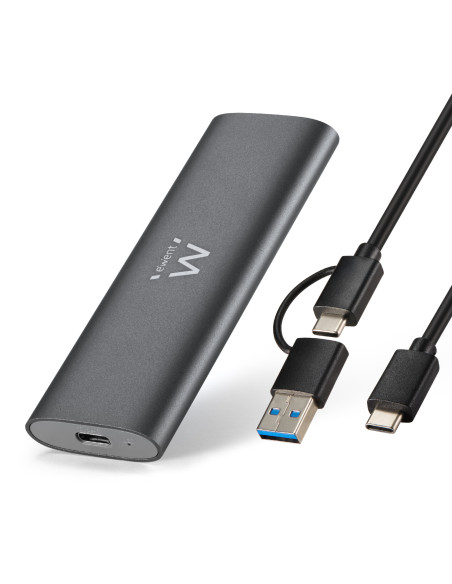 EWENT Caixa Externa USB 3.2 Gen2 USB-C M.2 NVMe&SATA SSD Screwless, Ca