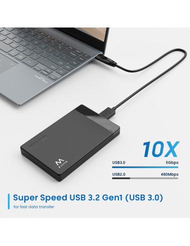 EWENT Caixa Externa para HDD/SSD SATA de 2.5" USB3.2 Gen 1 com montage