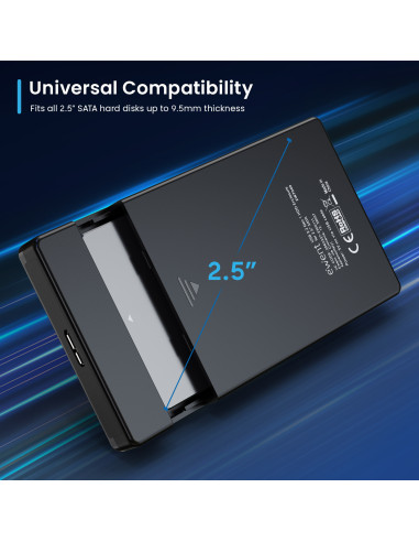 EWENT Caixa Externa para HDD/SSD SATA de 2.5" USB3.2 Gen 1 com montage