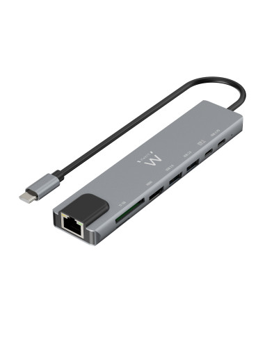 EWENT Dock Multiporta USB-C 8 em 1 USB 3.2 Gen 1 USB-C, HDMI 4K, PD 87