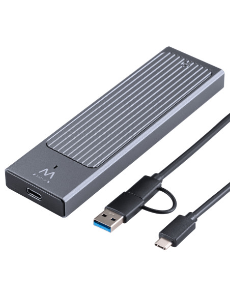 EWENT Caixa Externa USB 3.2 Gen2 USB C M.2 NVMe SSD, Cabo USB C e USB