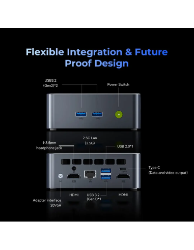 Mini PC GMKtec NucBox M2 Pro S Intel Core i7-1185G7 | 16GB RAM | SSD 512GB | Iris Xe Graphics | Windows 11 Pro