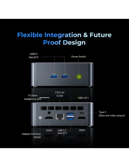 Mini PC GMKtec NucBox M3 Ultra Intel Core i7-12700H | 32GB RAM | SSD 1TB | Iris Xe Graphics | Windows 11 Pro