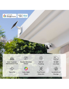 Câmara de Segurança TP-Link Tapo TC90 KIT 2K 3MP Pan/Tilt Outdoor IP65 Security Wi-Fi com Bateria + Painel Solar Tapo A201 2