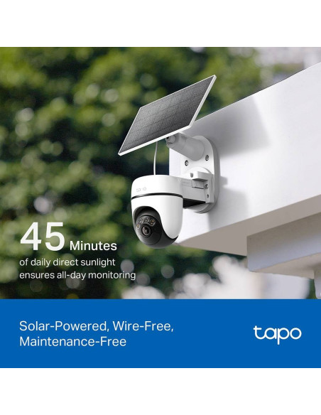 Câmara de Segurança TP-Link Tapo TC90 KIT 2K 3MP Pan/Tilt Outdoor IP65 Security Wi-Fi com Bateria + Painel Solar Tapo A201