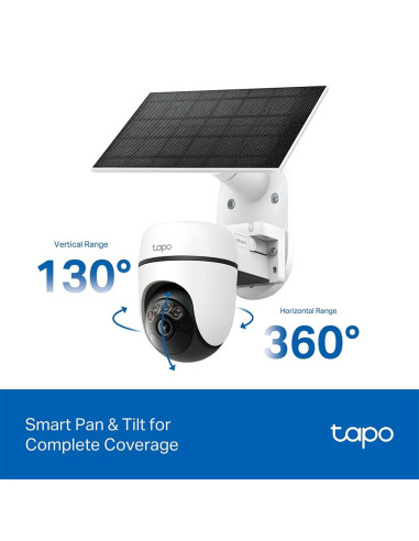 Câmara de Segurança TP-Link Tapo TC90 KIT 2K 3MP Pan/Tilt Outdoor IP65 Security Wi-Fi com Bateria + Painel Solar Tapo A201